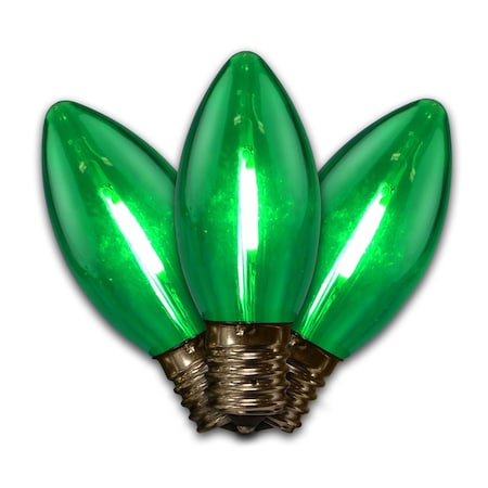 Holiday Bright Lights Holiday Bright Lights LED C9 Green 25 ct Replacement Christmas Lights, PK25 BU25FLDSC9-TGRA
